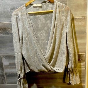 Gray Detailed Draped Shirt